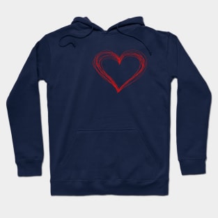 Red outline of heart. Hoodie